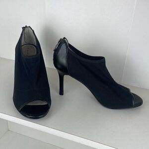Tahari Charm Stretch Fabric Open Toe Booties 6.5